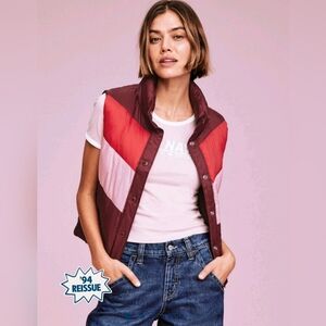 Old Navy Burgundy and Red Puffer Vest